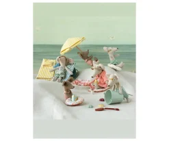 Accesorios Para Muñecas^Maileg Bata de Baño Mamá y Papá Ratón Coral