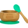 Vajilla Infantil^Ecorascals Bol Bambú Verde Eco con Cuchara
