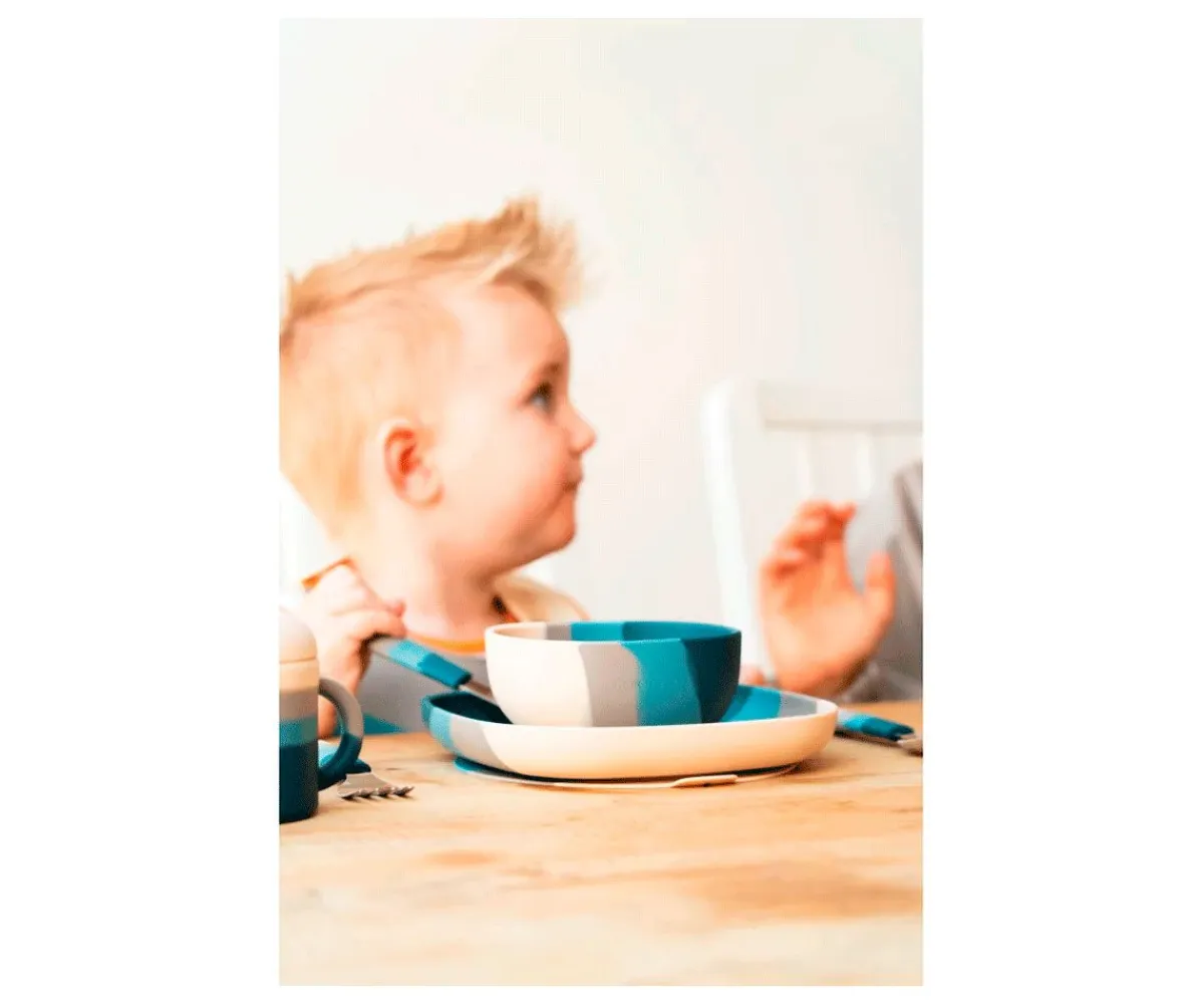 Vajilla Infantil^Grech & Co Bol con Ventosa Color Splash Desert Teal Ombre