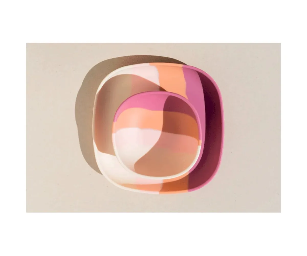 Vajilla Infantil^Grech & Co Bol con Ventosa Color Splash Mauve Rose Ombre