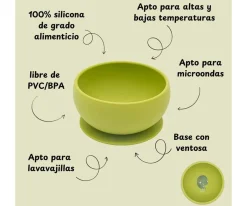 Outlet Bol con Ventosa Silicona Dinosaurio Baby Led Weaning|Vajilla Infantil