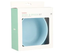 Vajilla Infantil^Tutete Bol Silicona + Cuchara Acero Sky Blue