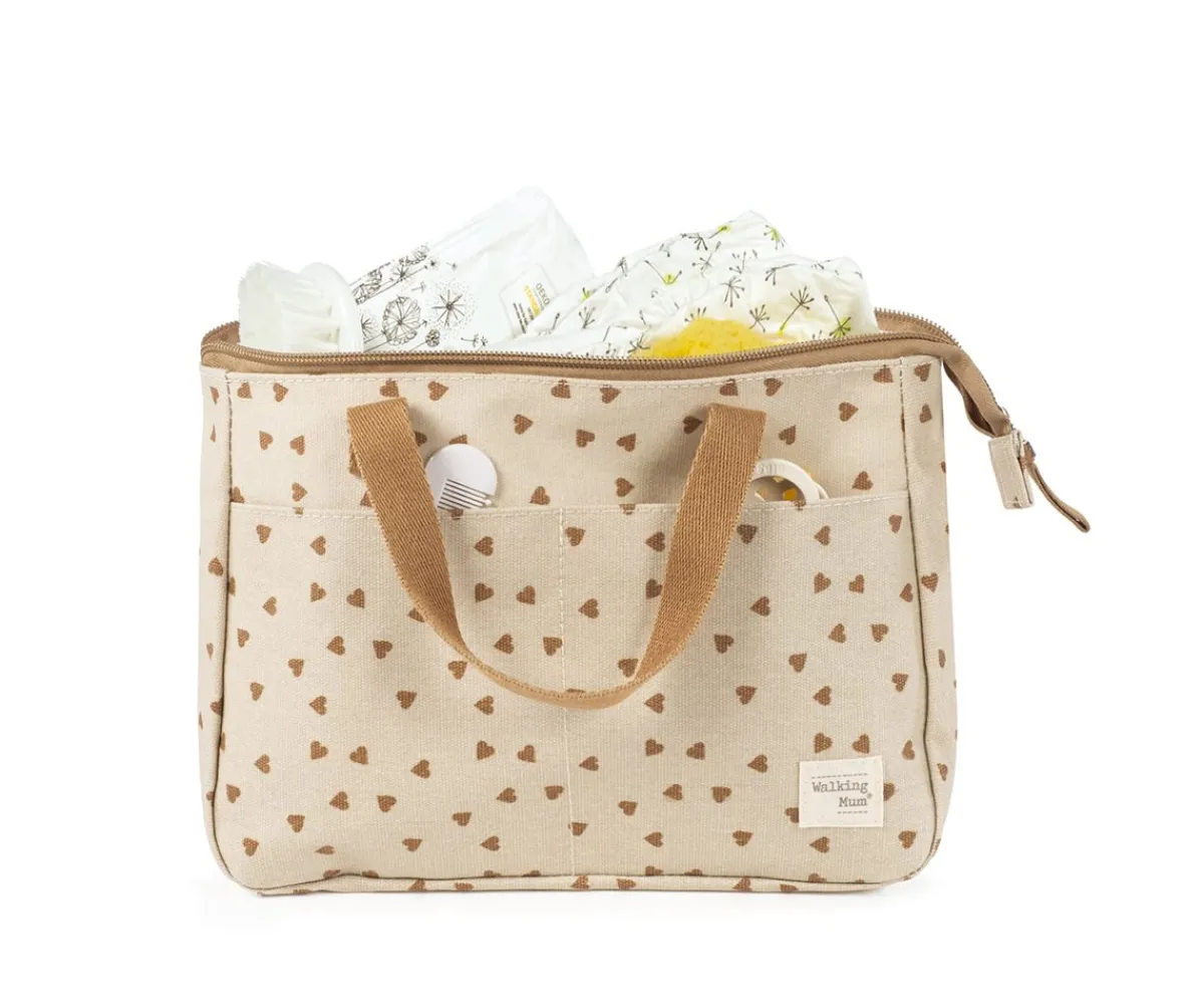 Neceseres^Walking Mum Bolsa de Aseo Corazones Poppy Canela