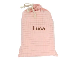 Outlet Bolsa Merienda Nordic Check Blush Personalizable Bolsas Merienda Personalizadas|Bolsas Merienda