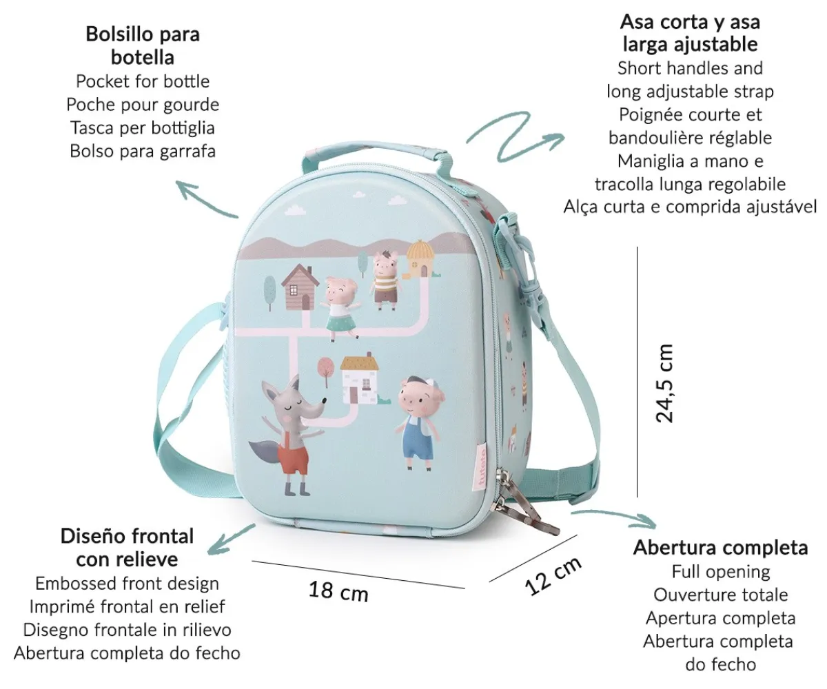 Outlet Bolsa Merienda Térmica 3D The Three Little Pigs Personalizable Bolsas Térmicas|Bolsas Merienda