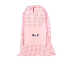 Cambiadores Para Bebés^Tutete Textil Bolsa para Muda Vichy Rosa Personalizable