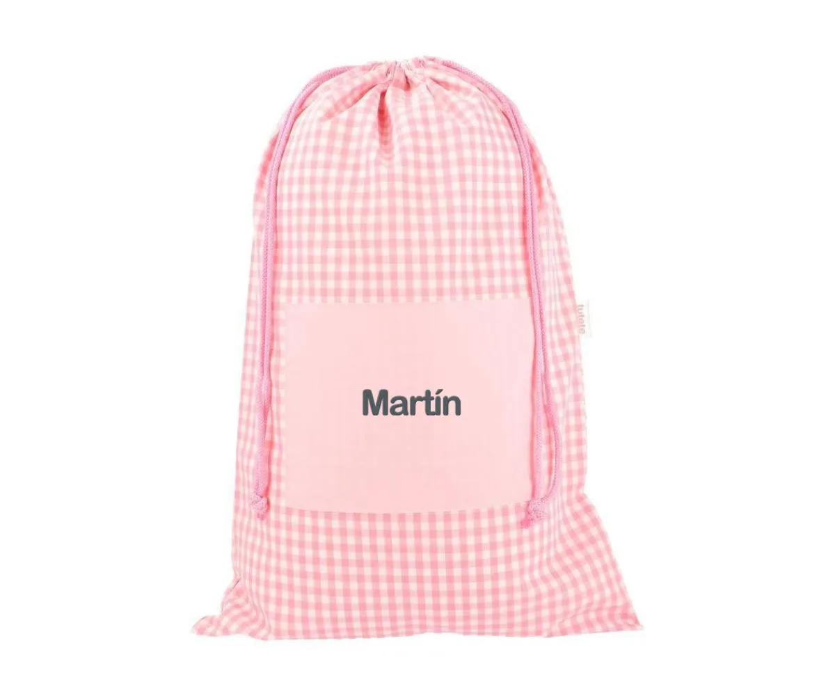 Cambiadores Para Bebés^Tutete Textil Bolsa para Muda Vichy Rosa Personalizable