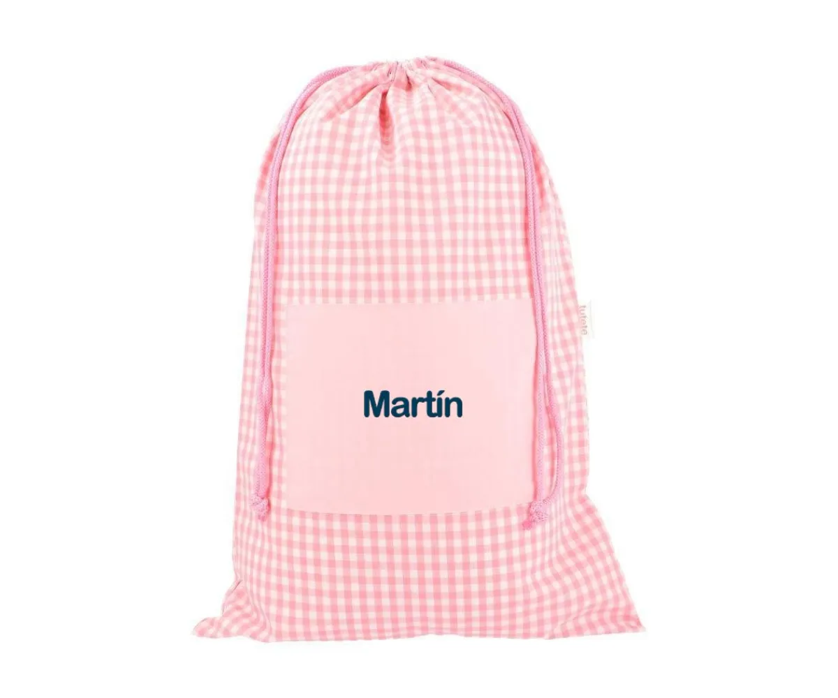 Cambiadores Para Bebés^Tutete Textil Bolsa para Muda Vichy Rosa Personalizable