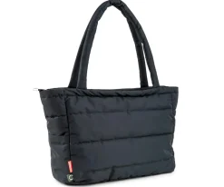 Hot Bolso Tote Acolchado Black con Cambiador Niños Bolsos|Moda Mamá