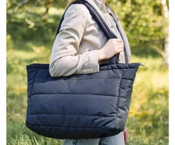 Hot Bolso Tote Acolchado Black con Cambiador Niños Bolsos|Moda Mamá