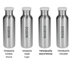 Botellas De Acero^Monnëka Botella Acero con Funda Stripes Blue Personalizable 350ml