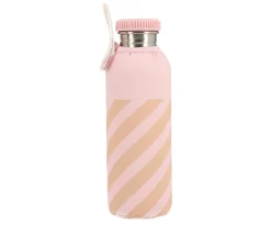 Best Botella Acero con Funda Stripes Pink Personalizable 750ml Botellas De Acero|Botellas Para Personalizar