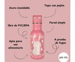 Botellas De Acero^Sassi Botella Acero Conejo 500ml