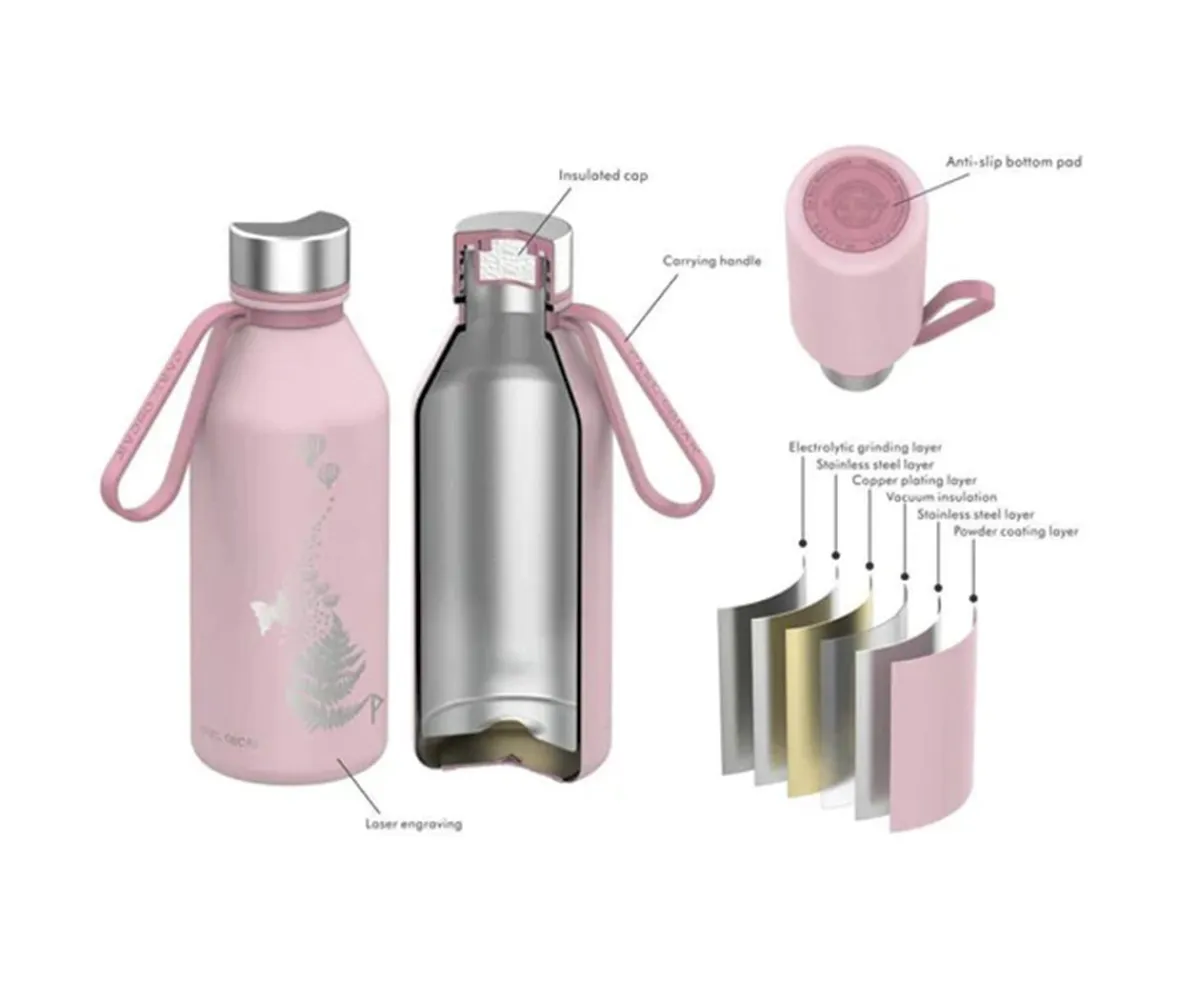 Clearance Botella Acero Inoxidable TEMPflask Spirit Passion 500ml Pink Termos Infantiles|Botellas De Acero