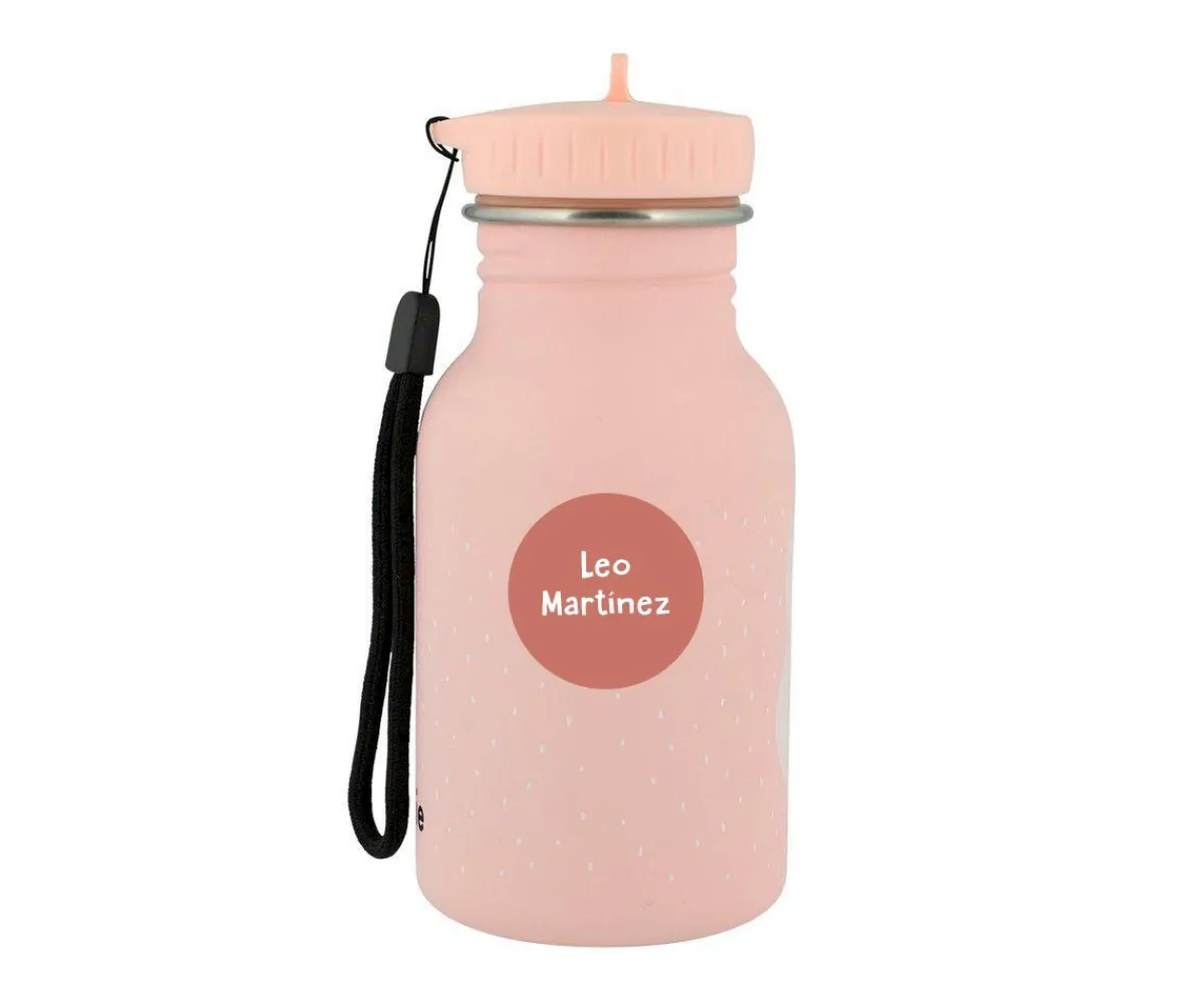 Botellas De Acero^Trixie Botella Acero Mrs. Rabbit 350ml + 6 Pegatinas Redondas Rose Regalo