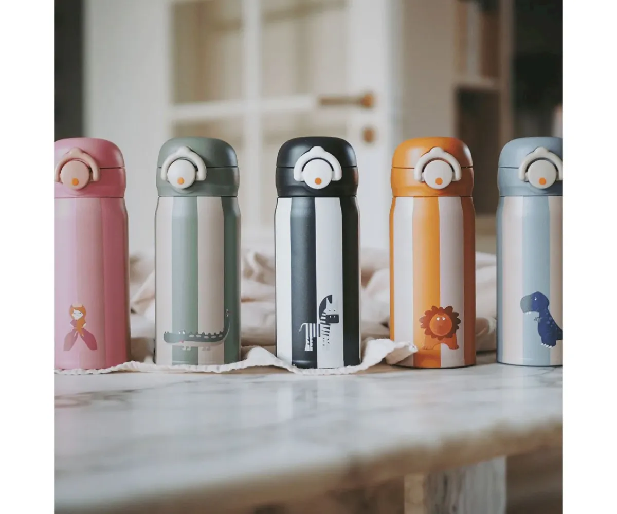 Comer Al Aire Libre^Noui Noui Botella de Acero Térmica Crocodile