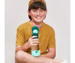 Botellas De Plástico^b.box Botella de Tritán con Pajita 600 ml Emerald Forest