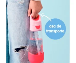 Botellas De Plástico^b.box Botella de Tritán con Pajita 600 ml Blue Blaze