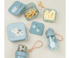 Botellas De Plástico^Done by Deer Botella Plástico con Pajita Tiny Farm Blue