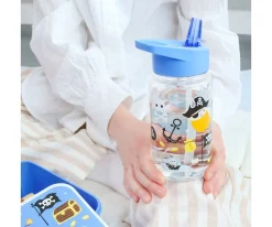 Botellas De Plástico^A Little Lovely Company Botella Plástico con Pajita Personalizable Pirates 450ml