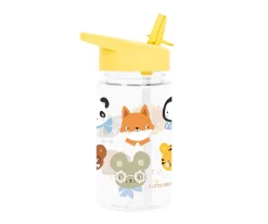 Botellas De Plástico^A Little Lovely Company Botella Plástico con Pajita Personalizable Animal Friends 450ml