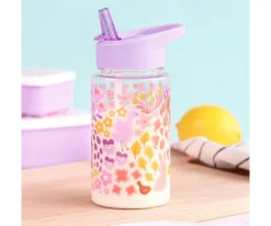 Botellas De Plástico^A Little Lovely Company Botella Plástico con Pajita Personalizable Flowers Garden 450 ml