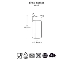 Botellas De Plástico^A Little Lovely Company Botella Plástico con Pajita Personalizable 450ml Cherries