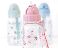 Botella Plástico Leaves Pink Personalizable Botellas De Plástico|Colecciones Vuelta Al Cole