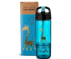 Botellas De Plástico^Carl Oscar Botella Tritán 2 en 1 Jirafa Turquesa