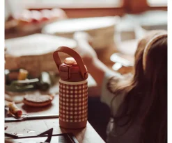 Botella Térmica Acero Sip + Chug Sienna Gingham 350ml Botellas De Acero|Botellas Térmicas