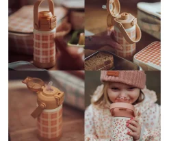 Botella Térmica Acero Sip + Chug Sienna Gingham 350ml Botellas De Acero|Botellas Térmicas