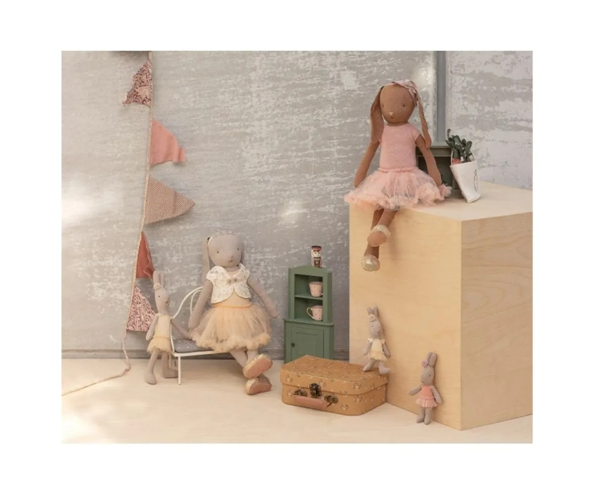 Peluches^Maileg Bunny con Traje de Ballet y Falda Rosa Chocolate Brown T3