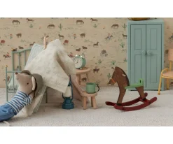 Casa De Muñecas De Madera^Maileg Caballito Balancín para Ratón Dark Brown