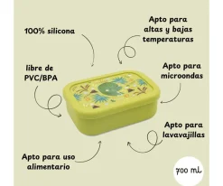 Cajas De Almuerzo^Sassi Caja Almuerzo de Silicona Dinosaurio