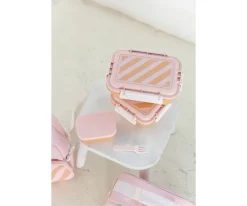 Fiambreras Infantiles^Monnëka Caja Almuerzo Grande Big Stripes Pink
