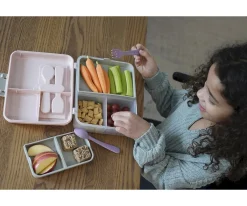 Clearance Caja Bento 2 Niveles Pink Purple Grey Cajas De Almuerzo|Fiambreras Infantiles