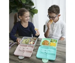 Clearance Caja Bento 2 Niveles Pink Purple Grey Cajas De Almuerzo|Fiambreras Infantiles