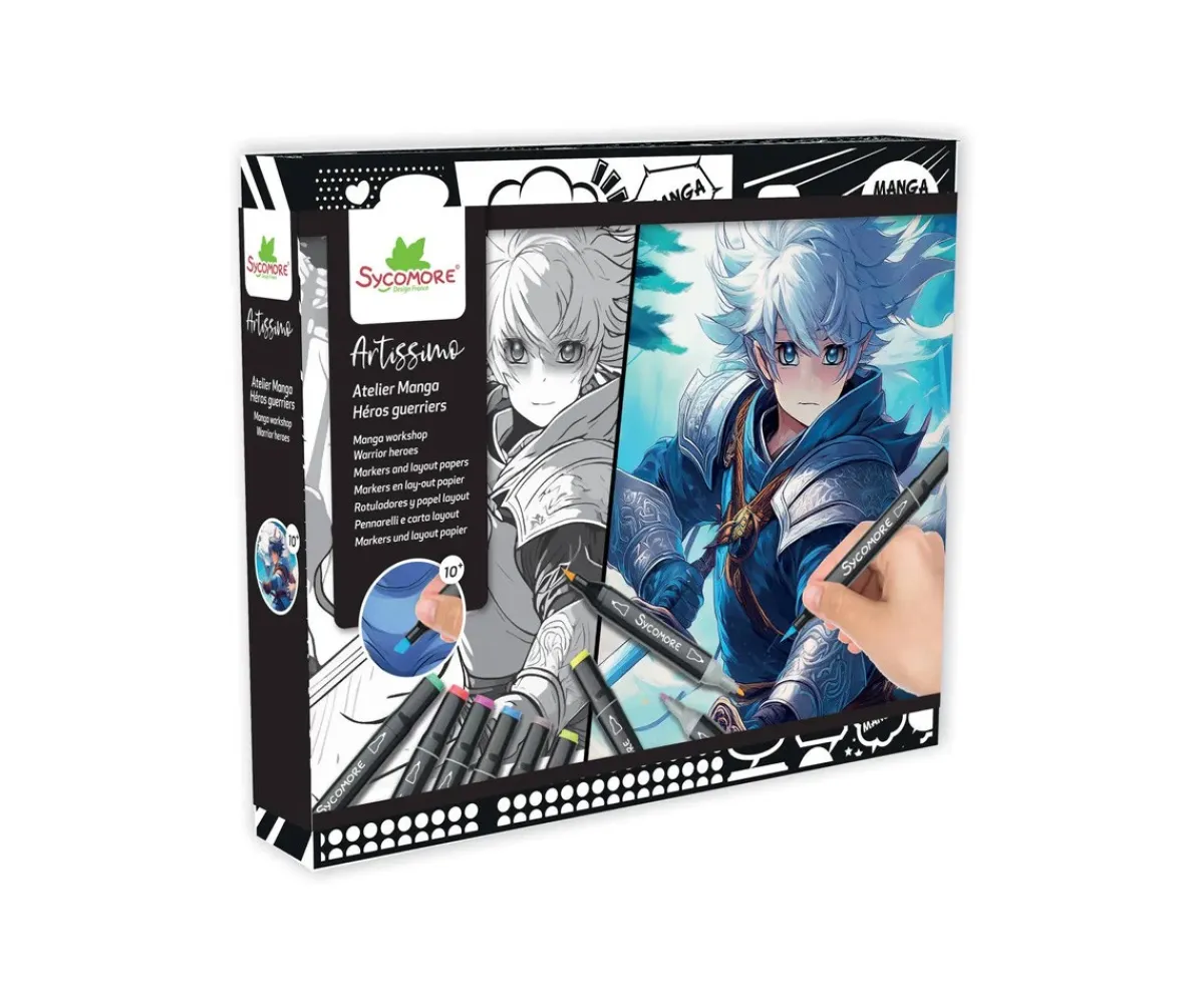 Manualidades Para Niños^Sycomore Caja Creativa Manga Héros Guerriers