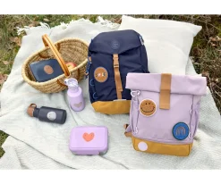 Fiambreras Infantiles^Lassig Caja de Almuerzo Acero Little Gang Heart Lilac