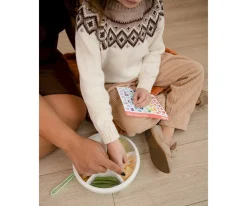 Cajas De Almuerzo^GöBe Caja de Almuerzo Grande Snack Spinner Slide con Hoja Pegatinas Macaron Blue