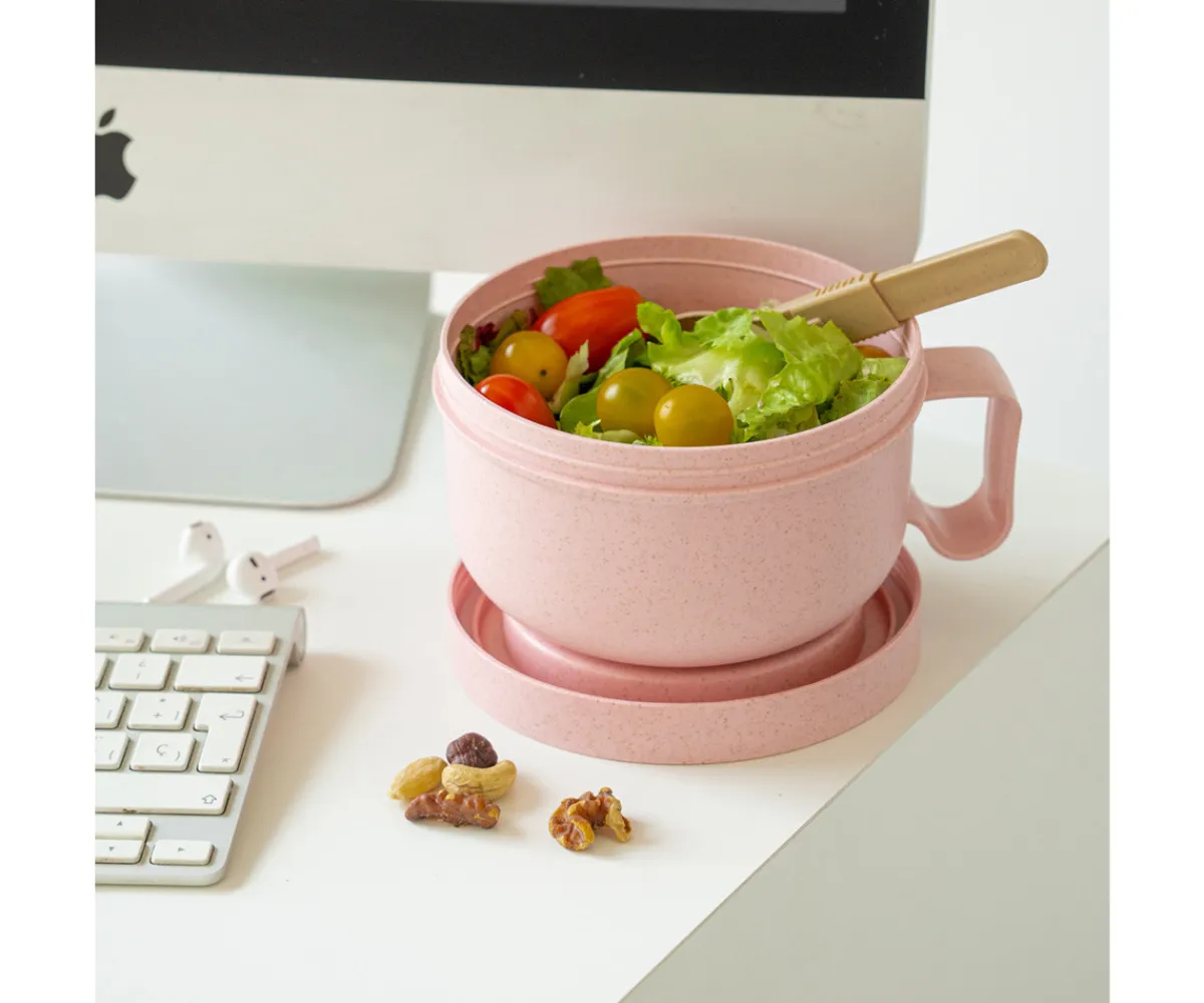 Hot Caja de Almuerzo Redonda Bon Appétit Rosa Comer Al Aire Libre|Fiambreras Infantiles