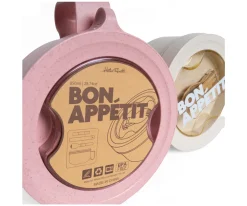 Hot Caja de Almuerzo Redonda Bon Appétit Rosa Comer Al Aire Libre|Fiambreras Infantiles