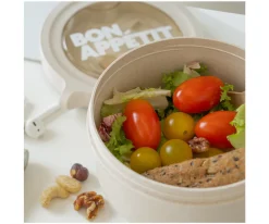 Online Caja de Almuerzo Redonda Bon Appétit Beige Comer Al Aire Libre|Fiambreras Infantiles