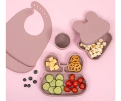 Clearance Caja de Almuerzo Snackie® Bunny Dusty Rose Fiambreras Infantiles|Cajas De Almuerzo