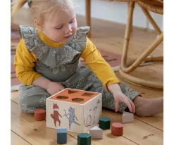 Juguetes Para Niños De 18 Meses^Sebra Caja de Formas de Madera Busy Builders & Teeny Toes