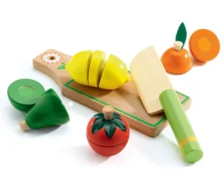 Cocinitas De Juguete^Djeco Caja de Frutas y Verduras para Cortar
