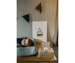 Porta Toallitas^Funkybox Caja de Toallitas Barco Beige