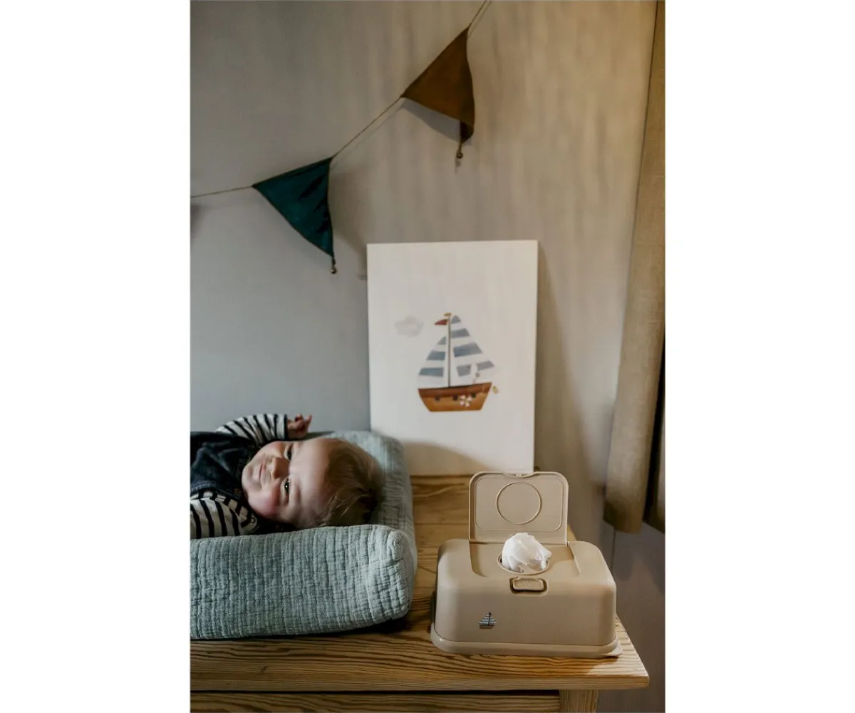 Porta Toallitas^Funkybox Caja de Toallitas Barco Beige