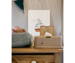 Porta Toallitas^Funkybox Caja de Toallitas Barco Beige