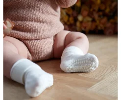 Best Calcetines Suela Antideslizante Bambú Off White Calcetines Suela Bebé|Gateo